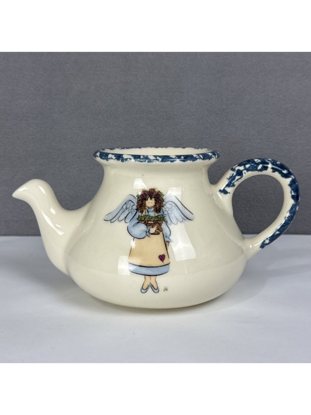 Vtg Hearth & Home Country Angle Ceramic Teapot Shaped Wax Warmer cottagecore